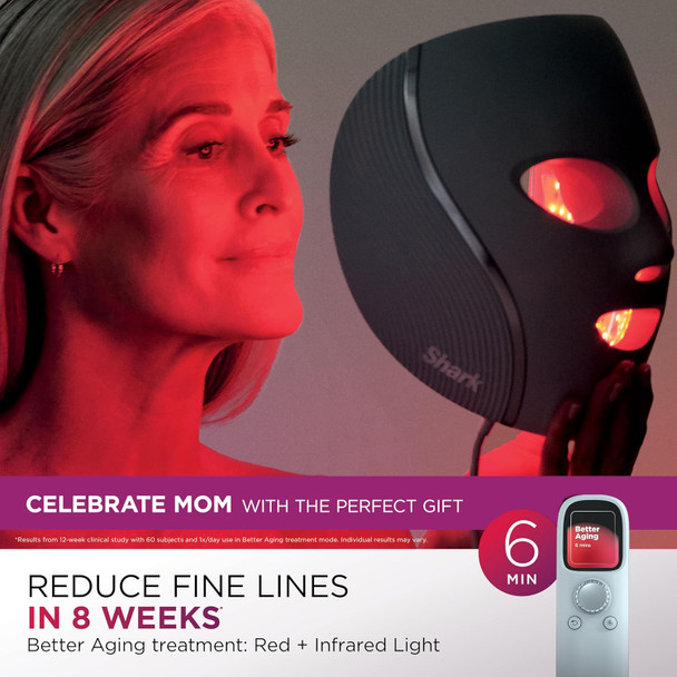 Shark Cryoglow Led Face Mask With Under-Eye Cooling Anti-Ageing & Blemish Repair Red & Blue Led Infrared Light Therapy Usb-C Remote Control Storage Bag Blue Frost Fw312