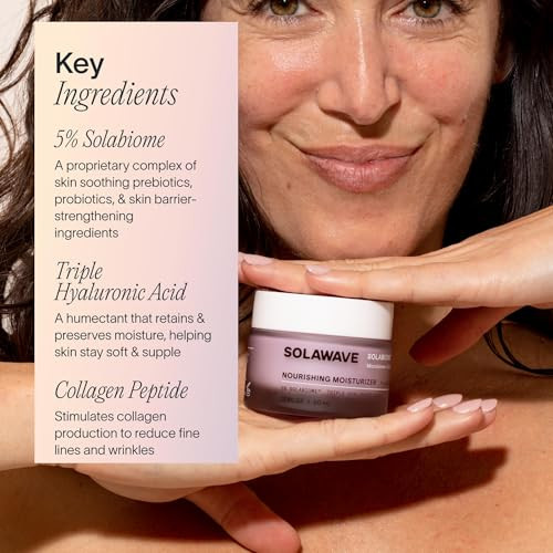 Solawave Probiotic Korean Cloud Cream Moisturizer With Peptides & Hyaluronic Acid Solabiome Prebiotic Barrier Boosting Complex Ã¢‚¬Œ Skincare For Aging & Dryness 1.7 Oz.