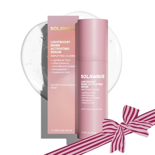 Solawave Lightboost Red Light Therapy Wand Activating Serum Works With Microcurrent Face Wand And Galvanic Current Devices Boosts Hydration Radiance & Diminishes Fine Lines & Wrinkles (1.7 Oz)