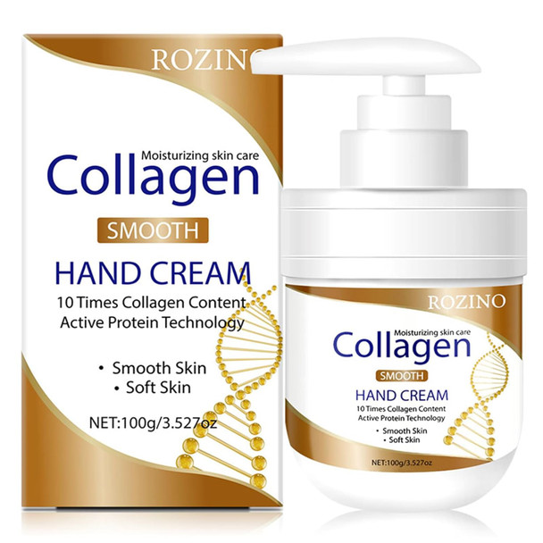 Xiaoks Collagen Hand Cream Intense Moisturizing Treatment With Hyaluronic Acid Niacinamide & Shea Butter Non-Greasy Fast Absorbing Formula For Soft Smooth Hands & Feet (3.527Oz)