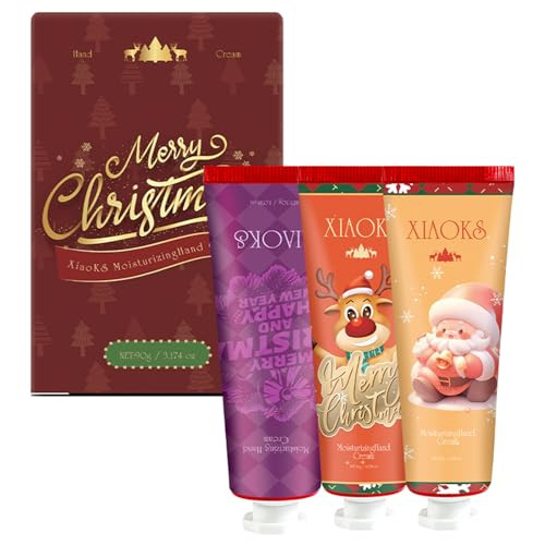 Xiaoks Christmas 3-Piece Hand Cream Set - Moisturizing Festive-Themed Travel-Friendly. Ideal Xmas For Soft Nourished Hands With Holiday Scents (A-3Pcs)
