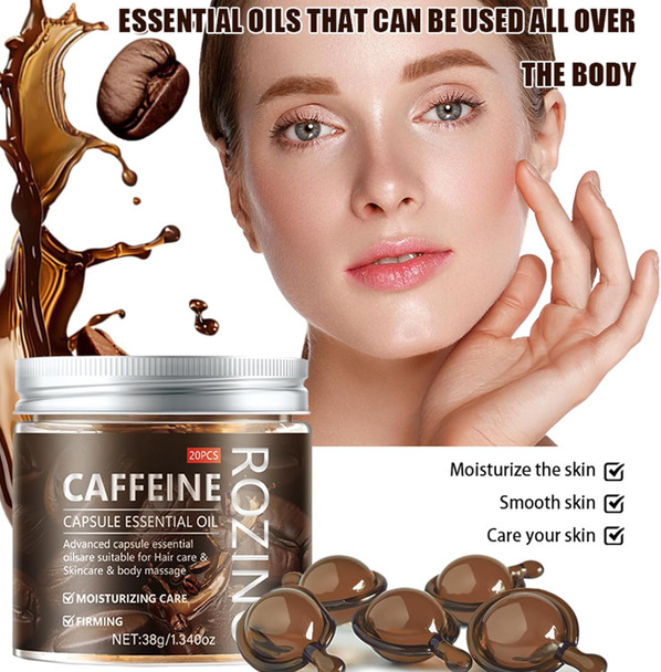 Xiaoks Caffeine Capsule Essential Oil For Skin & Hairbotanical Moisturizing Capsules Lightweight Non-Greasy Dry Skin Hydration20 Capsules (20Pcs)