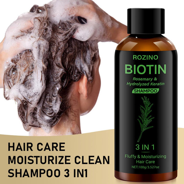 Xiaoks Biotin Rosemary Shampoo With Hydrolyzed Proteins - Volumizing & Hydrating Hair Shampoo For Fuller Smooth Hair - Gentle Daily Cleanser For Lightweight Shine (3.52Oz)
