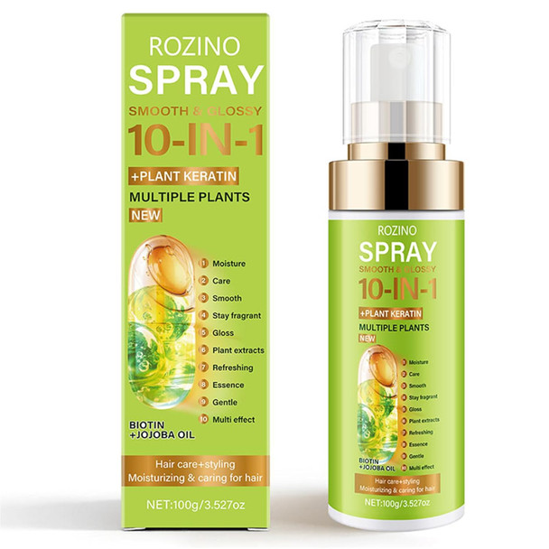 Xiaoks 10-In-1 Plant Keratin Hair Spray Ã¢‚¬Œ All-Day Hydration & Repair With Biotin Jojoba & Coconut Oil Ã¢‚¬Œ Frizz Control Shine & Heat Protection Leave-In Treatment (3.527Floz)