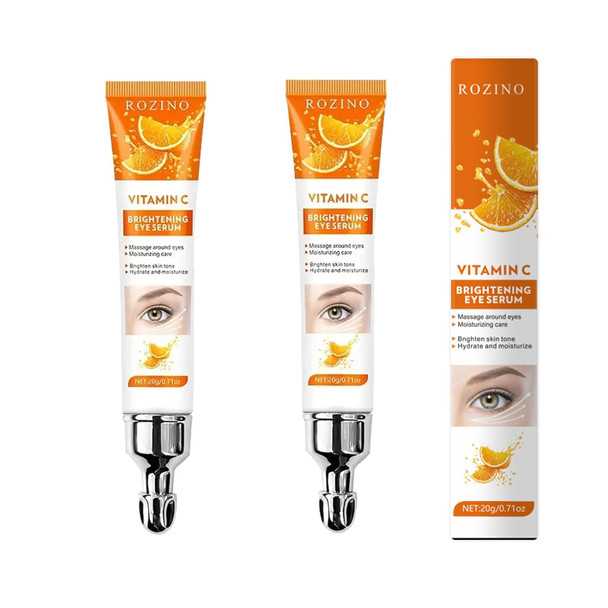Xiaoks 2Pack Vitamin C Brightening Eye Serum 20G/0.71Oz Moisturizing & Hydrating For Massage Around Eyes Brightens Skin Tone Nourishes Delicate Eye Area (0.71Oz)