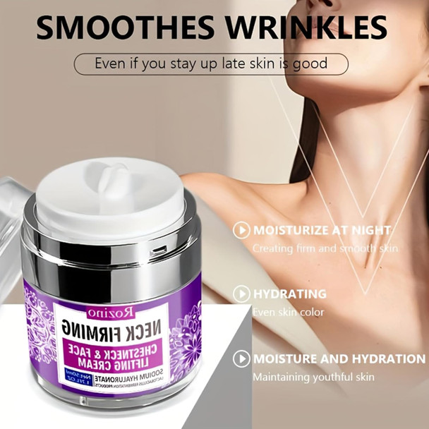 Xiaoks Neck Firming Cream Anti Aging Face Moisturizer With Collagen Hyaluronic Acid For Sagging Skin Wrinklemoisturizing & Hydrating (1.7 Fl Oz)