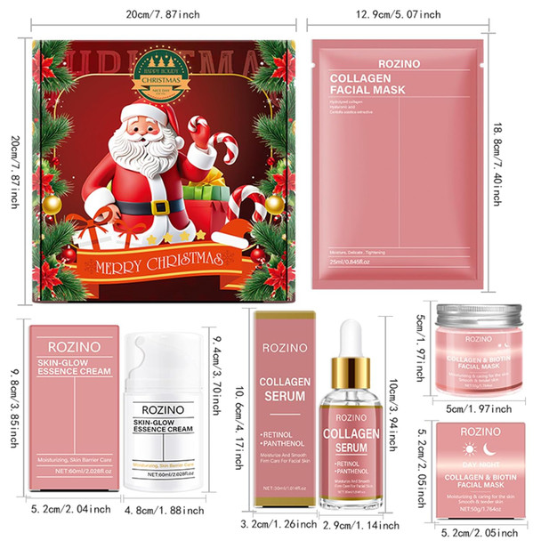 Xiaoks 6 - Piece Christmas Collagen Skincare Set - Facial Masks Cleanser & More. Infused With Collagen Perfect For Ing This Christmas. (6 - Piece Christmas Collagen Skincare Set)