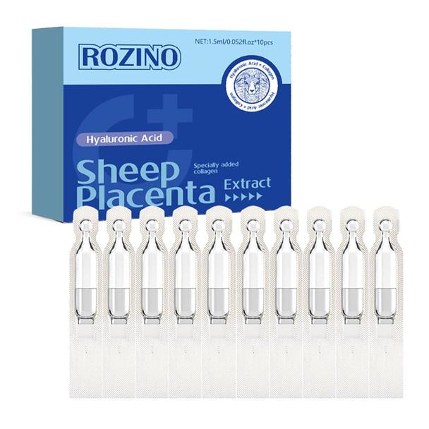 Xiaoks Sheep Placenta Essence Serumhydrating Facial Treatment With Hyaluronic Acid Collagen & Vitamin A Day & Night Use Anti-Aging Moisturizing & Brightening Travel-Friendly Skincare (0.05 Fl.Oz X 10E)