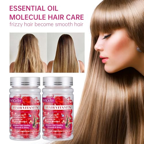 Zgxhga Hair Treatment Serum Oil 40 Capsules For Dry Damaged Hair Hair Conditioner Capsules With Moroccan Macadamia Avocado Oils Vitaminer Anti Frizz No Rinse For All Hair Types
