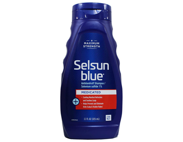 Selsun Blue Medicated Maximum Strength Dandruff Shampoo, 11 Ounce (Pack of 3)