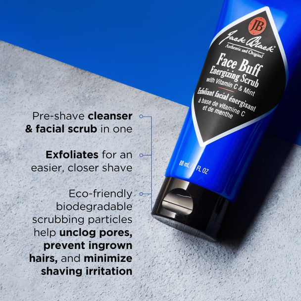 Jack Black Face Buff Energizing Scrub - Mens Face Wash & Pre Shave Scrub Face Cleanser for Men Pre Shave for Men Mens Facial Cleanser Mens Face Scrub Exfoliating Face Wash Jack Black Face Scrub
