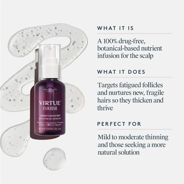 Virtue Flourish Hair Thinning Density Booster Spray Treatment Hair Growth Product Thickens Hair Sulfate Free Color Safe- 2 Fl Oz