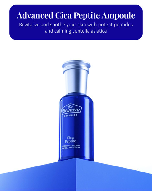 Dr. Belmeur Advanced Cica Ampoule (1.7fl oz) - Soothing Hydrating Serum for Sensitive Skin Korean Skin Care Centella Asiatica Peptide Complex.