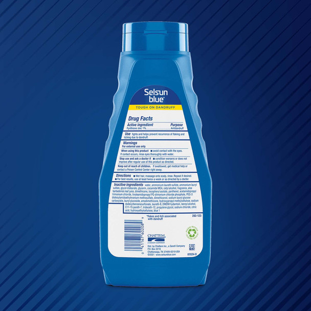 Selsun Blue Itchy Dry Scalp Anti-dandruff Shampoo, Extra-Hydrating Formula, Pyrithione Zinc 1%, 21 Oz