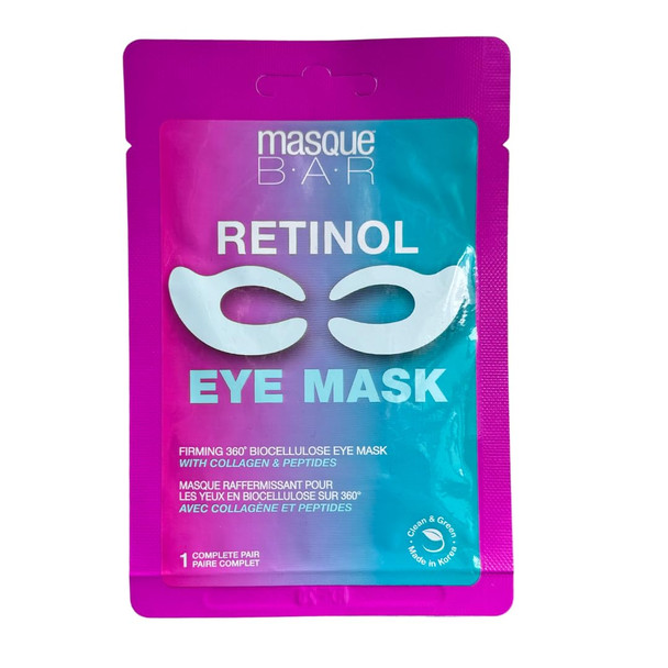 masque BAR 360 Eye Patch Retinol Eye Patches for Puffy Eyes and Dark Circles | Collagen Eye Mask Patches | Hyaluronic Acid Eye Masks | Korean Skin Care | K beauty Mask- 6pk