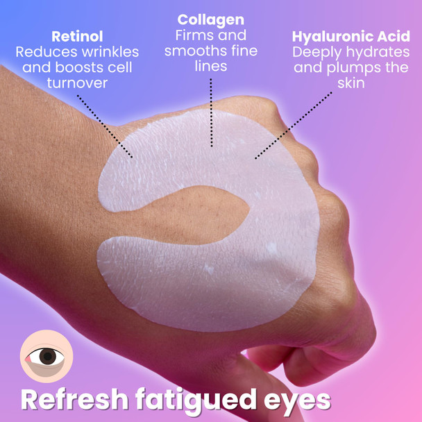 masque BAR 360 Eye Patch Retinol Eye Patches for Puffy Eyes and Dark Circles | Collagen Eye Mask Patches | Hyaluronic Acid Eye Masks | Korean Skin Care | K beauty Mask- 6pk