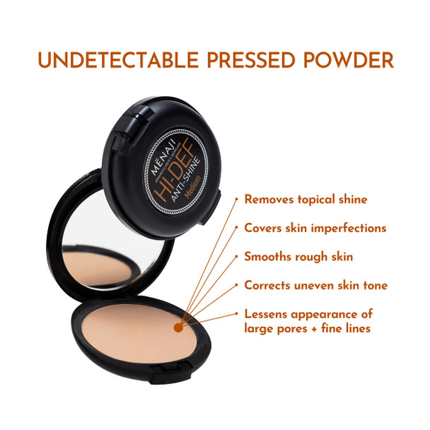 MËNAJI Anti-Shine Powder (HDPV) - Anti-Shine Face Make-Up for Men - Natural Looking Makeup - Mens Cosmetics - Light