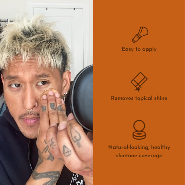 MËNAJI Anti-Shine Powder (HDPV) - Anti-Shine Face Make-Up for Men - Natural Looking Makeup - Mens Cosmetics - Light