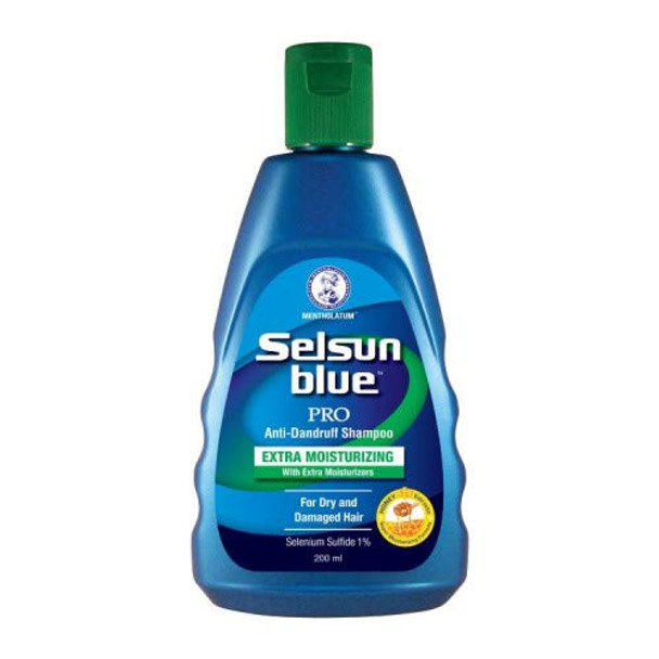 SELSUN BLUE Extra Moisturizing Treatment Shampoo 200ml-Moisturizing Treatment. Enriched with Aloe and Moisturizers. Indicated for the control of dandruff flaking and itching