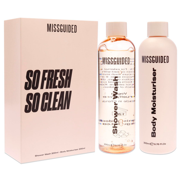 MISSGUIDED So Fresh So Clean Set for Women - 2 Pc 6.76oz Shawer Wash 6.76oz Body Moisturizer