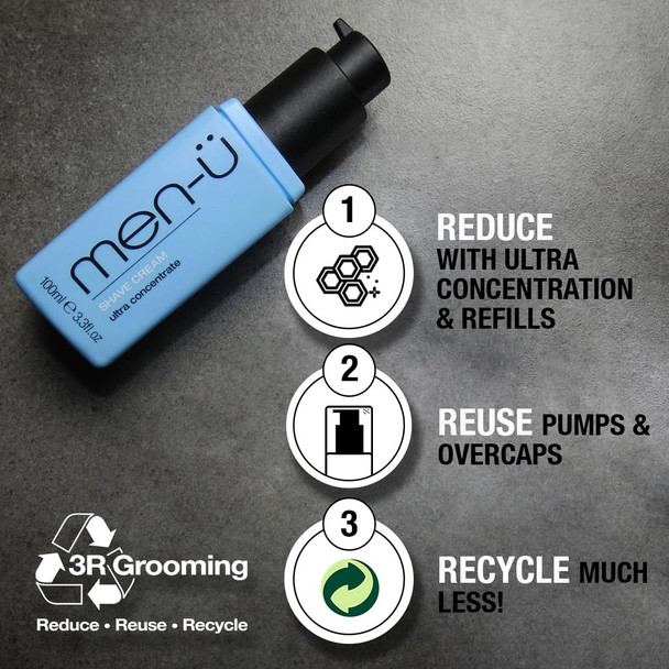 men-ü High-Performance SHAVE CREAM REFILL w/UP TO 165 SHAVES mens shaving cream with Long Lasting/Ultra-Concentrate Formula with Tea Tree oil/Lubricants & Moisturisers shaving cream mens 3.3 fl oz.…