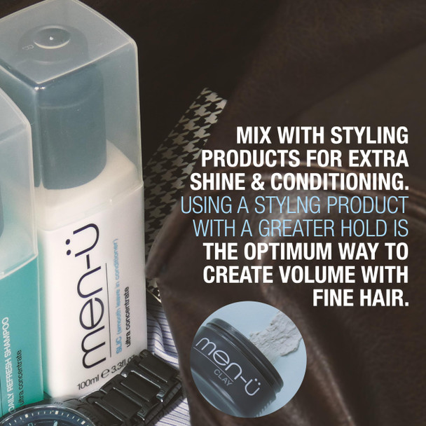 men-ü Leave In Conditioner REFILL ULTRA CONCENTRATE mens HAIR CARE hair conditioner w/UP TO 100 APPLICATIONS High performance longer lasting hair serum for men - 100ml Refill