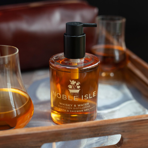 Noble Isle Whiskey & Water Bath & Shower Gel | Luxury Mens Body Wash with Fine British Fragrance Oils | Vegan Body Wash & Paraben Free Body Wash (8.45 oz)