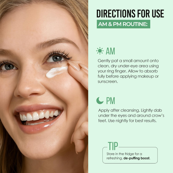 Quick Fix Peptides Instant Eye Tightener – Firms & Smooths – Hydrating Under Eye Cream for Dark Circles – Dermatologist Tested Anti-Aging Korean Skin Care – Cruelty-Free Clean Beauty – .67 Fl Oz