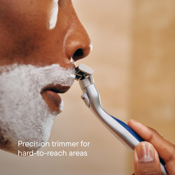 HARRY'S PLUS: Shaving Kit for Men - Gift Box with Premium Handle 5 Razor Blade Cartridges 2 oz Foaming Shave Gel & Travel Cover Advanced Pivoting System - Tide