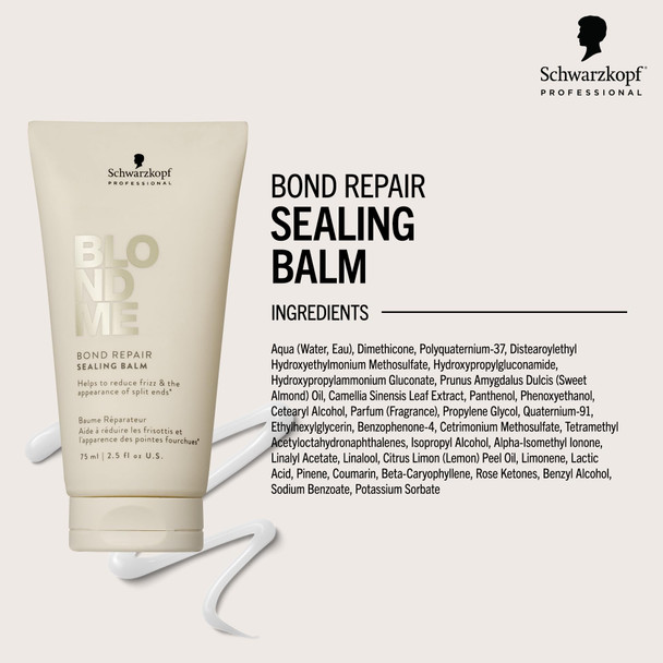 BlondMe Bond Repair Sealing Balm for Blonde Hair 2.5 Fl Oz | Tame Split Ends & Reduce Frizz | Heat Protection | For Shiny Smooth Blonde Lightened & Grey Hair