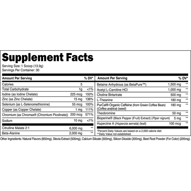 Transparent labs Lean Pre-Workout - Cherry Splash -30 - Servings