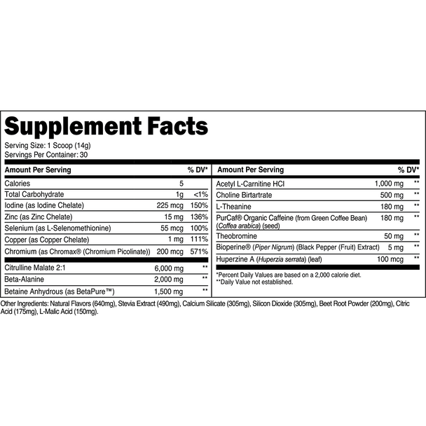 Transparent labs Lean Pre-Workout - Fruit Punch - 30 Servings