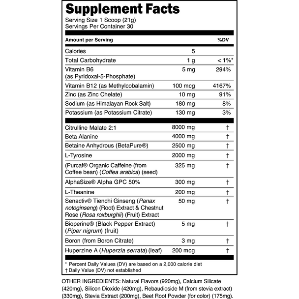 Transparent labs Bulk Black Pre-Workout - Cherry Kiwi - 30 Servings