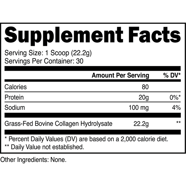 Transparent labs Grass-Fed Collagen Unflavored - 30 Servings