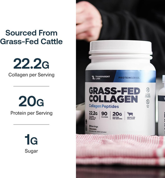 Transparent labs Grass-Fed Collagen Unflavored - 30 Servings