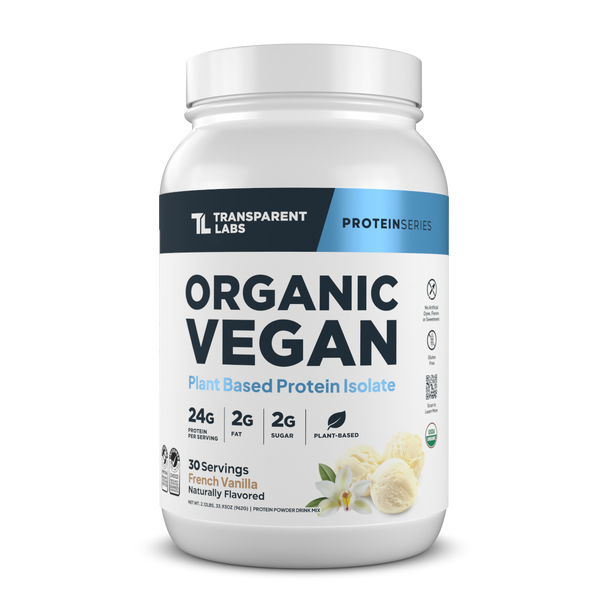 Transparent labs Organic Vegan Plant-Based Protein Isolate - French Vanilla - 30 Servings