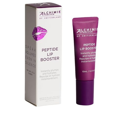 Alchimie Forever Lip Booster Peptide-Power Plumping Formula for Hydrating Lip Treatment with Volulip & Maxilip by Sederma Shea Butter and Jojoba Oil – Vegan Balm for Dry Lips – 0.3 FL Oz