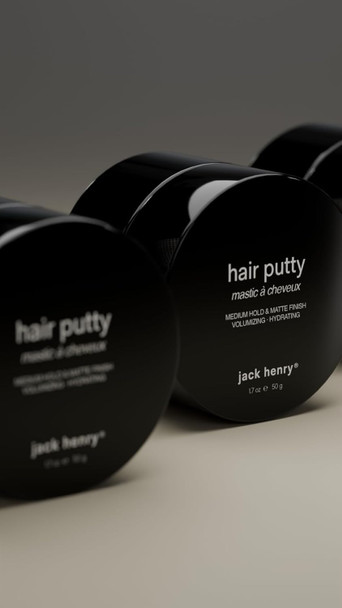 Jack Henry Hair Putty – Natural Matte Finish Styling Paste for Men – Medium Hold Lightweight Non-Greasy – With Mango Butter & Broccoli Seed Oil for Nourishment – 1.7 oz