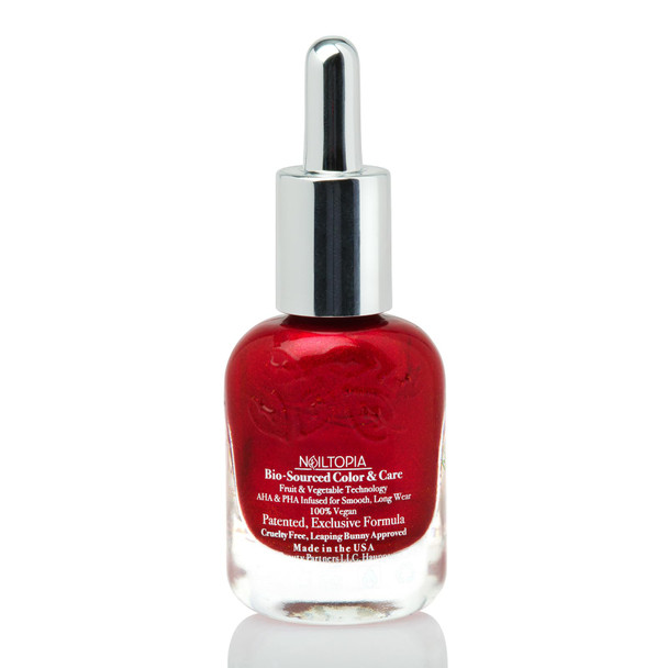 Nailtopia - Plant-Based Chip Free Nail Lacquer - Non Toxic Bio-Sourced Long-Lasting Strengthening Polish - Run Now Wine Later (Wine Red) - 0.41oz