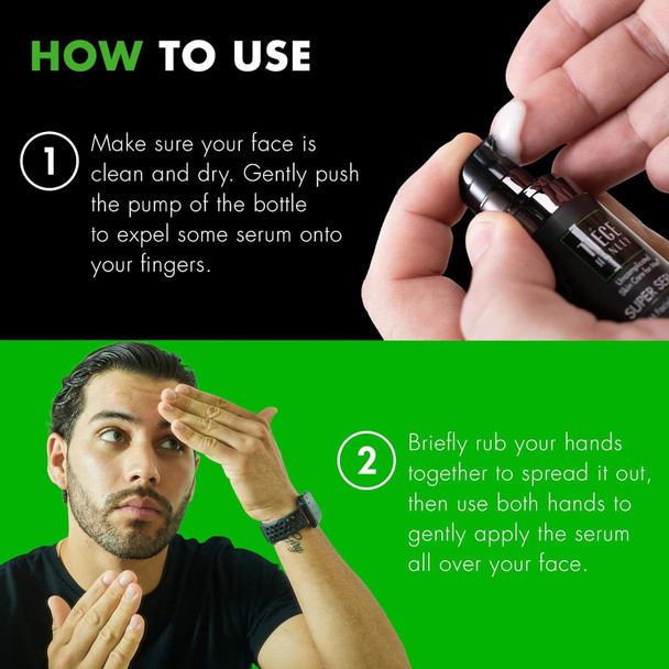 Tiege Hanley Anti Aging Face Serum for Men Super Serum with Peptides Retinyl Palmitate and Sodium Hyaluronate to Firm Skin and Reduce Fine Lines Men’s Skin Care 0.5 Fl Oz