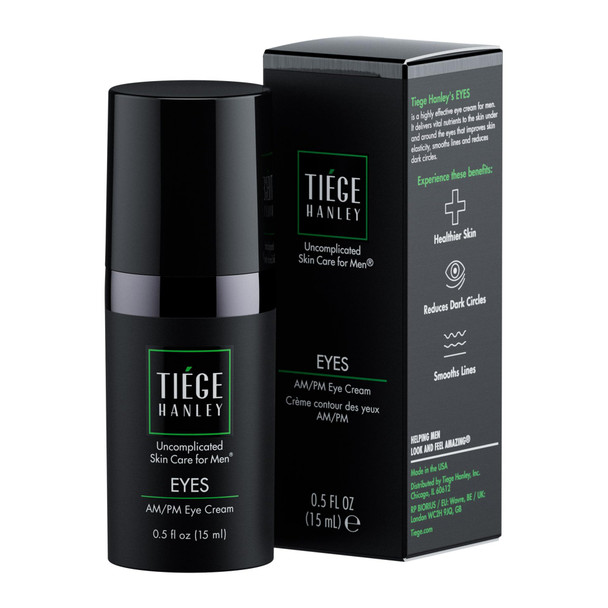 Tiege Hanley Eye Cream for Men Morning and Night Under Eye Cream With Hyaluronic Acid and Vitamin B3 Helps Reduce the Look of Dark Circles and Puffiness Anti Aging Men’s Skin Care 0.5 Oz