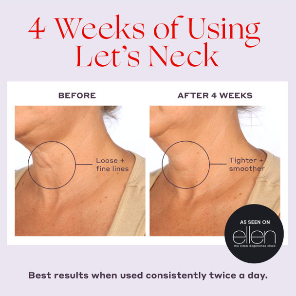 Womaness Let's Neck Firming Serum - Hydrates Lifts and Smoothes with Cooling & Massaging Roller Applicator - Cream for Women to Smooth Wrinkles & Tightening Sagging Skin - 50ml Roller