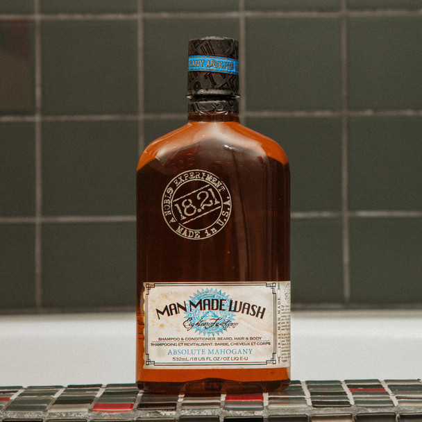 18.21 Man Made 3-in-1 Body Wash Shampoo & Conditioner for Men All Hair & Skin Types Strengthens and Moisturizes in a Manly Aroma 18oz