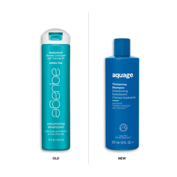 AQUAGE SeaExtend Thickening Shampoo Thermal-V Technology Seals Heat Out Prevents Haircolor Fade and Thermal Styling Damage 8 oz