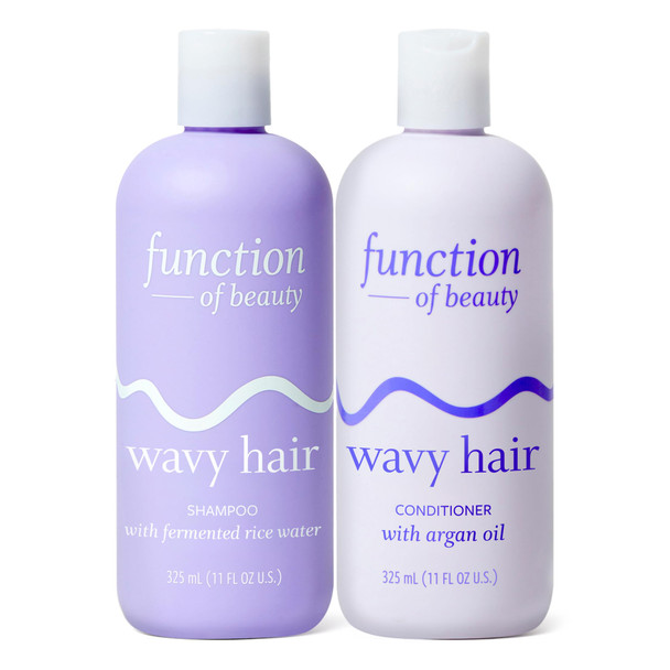 Function of Beauty Wavy Hair Shampoo & Conditioner Set - Sulfate-Free Shampoo & Conditioner Duo for Natural Wavy Texture - Lightweight Anti-Frizz Strengthening & Hydrating - Hair Care Products