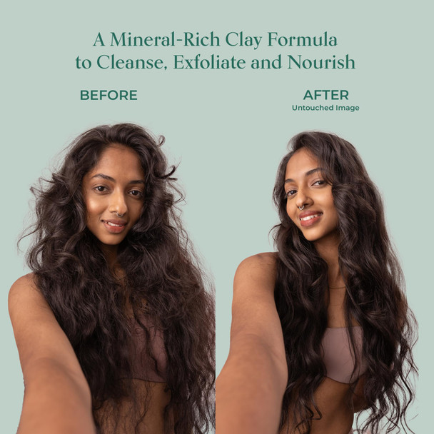 SHAZ & KIKS Balancing Clay Scrub Shampoo | Gently Exfoliate Clarify & Detoxify Scalp | Reduce Hair Shedding & Product Buildup | Indian Clay and Hibiscus | Color-Safe Sulfate-Free Natural | 90ml