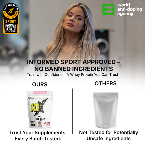 10X Athletic 10X WHEY PROTEIN - Strawberry Milkshake - 22 Servings