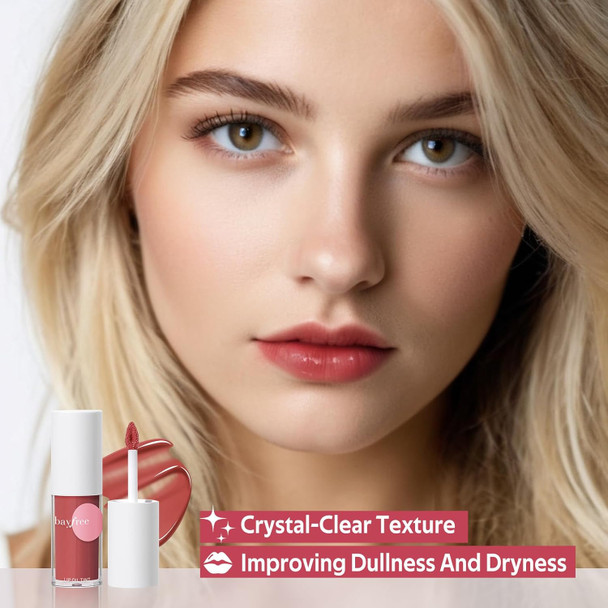 bayfree Hydrating Tinted Lip Oil - Warm Coral - 0.15 Fl Oz