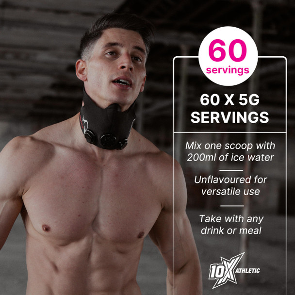 10X Athletic Creatine Unflavoured 300g 60 Servings