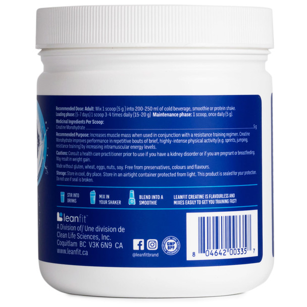 LEANFIT SPORT CREATINE MONOHYDRATE Powder Unflavoured- 60 Servings 300g Tub